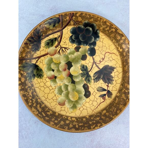 Oriental Accents Grape Decorative Plate with metal stand - Picture 4 of 8